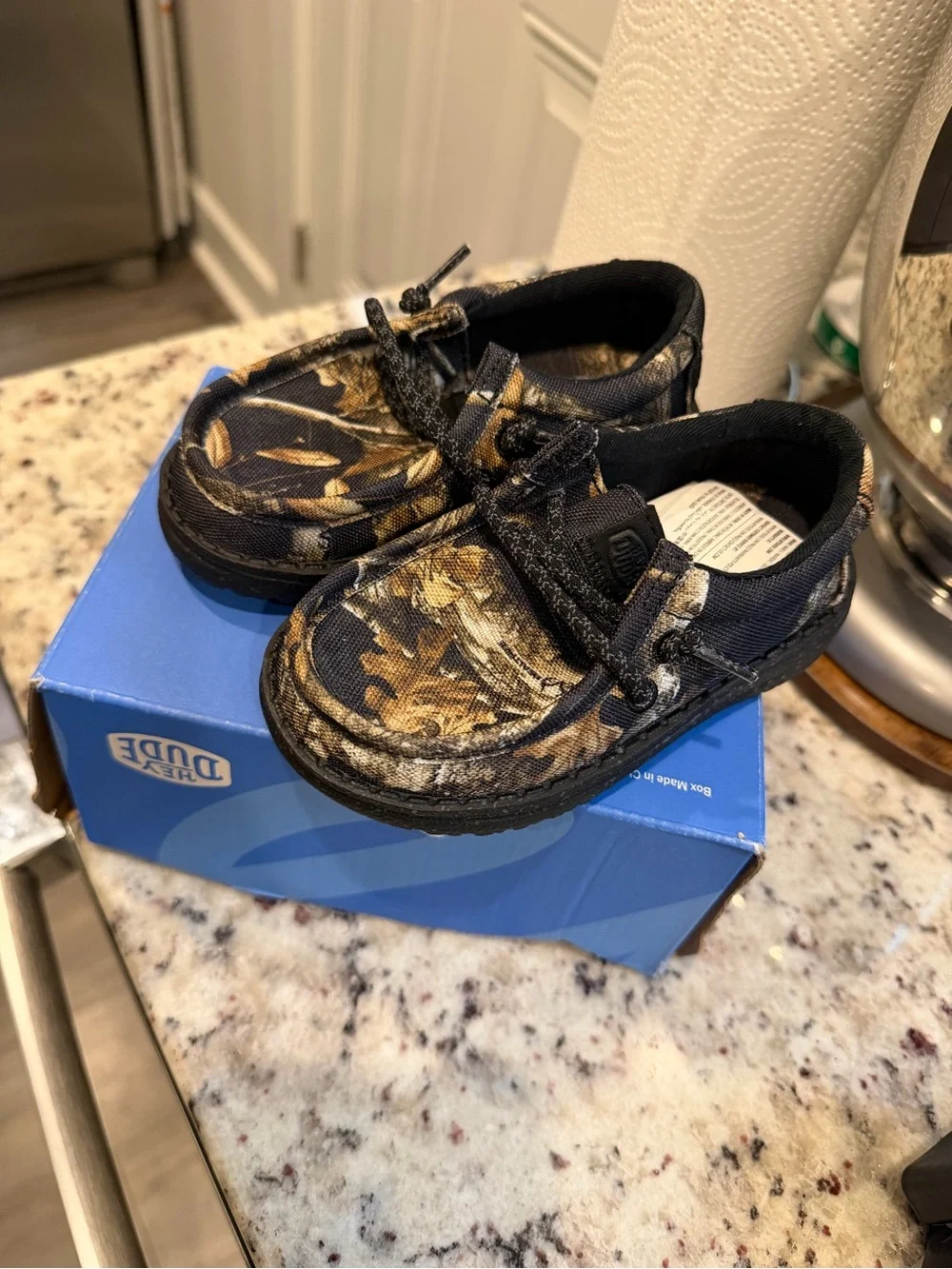 Hey Dude Kids Camo Slip-On Shoes - Brown/Black